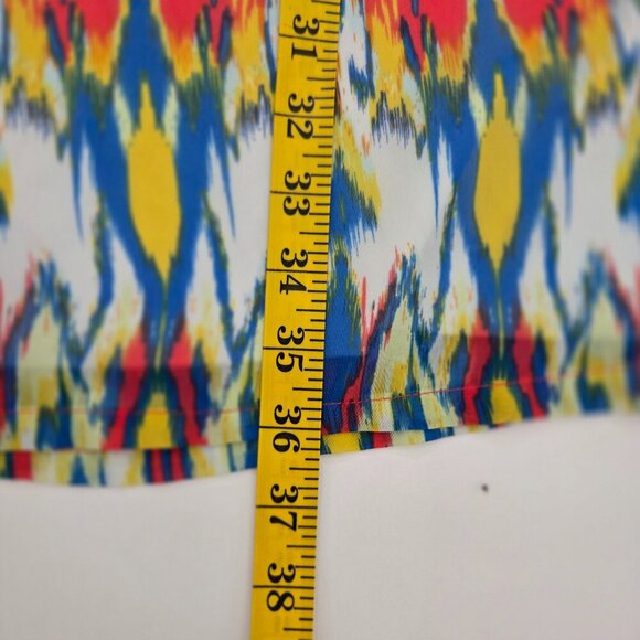 Bisou Bisou Michele Bohbot Multicolor Vneck Open Sleeve Lined Dress Sz 16 - Picture 10 of 13